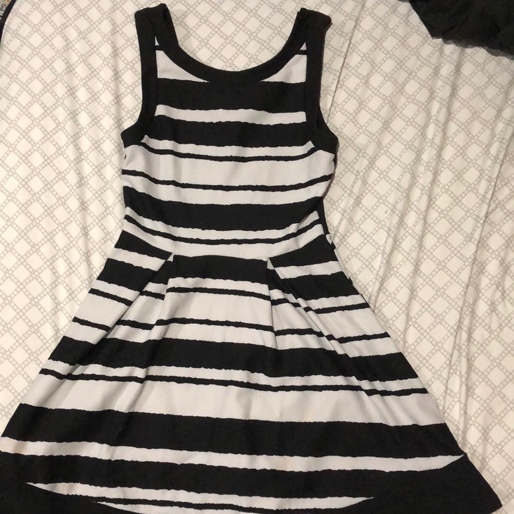 Black and white A line dress